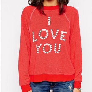 Wildfox I love you sweater Valentine’s Day hearts